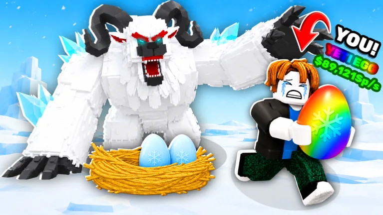 Official Roblox promotional artwork showing a Yeti Egg