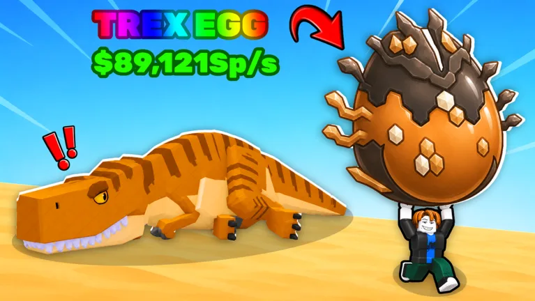 Official Roblox promotional artwork showing a Trex Egg